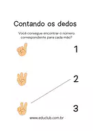 Atividades com os números 1 2 e 3 para Educação Infantil para Pré-Escola de Números, Matemática - Material educacional