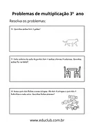 100 problemas de multiplicação para 3º ano para 3º Ano de Operações básicas, Matemática, Problemas - Material educacional