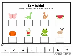 Atividade som inicial das palavras