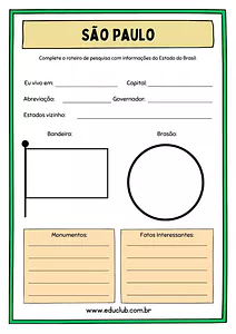 Atividade sobre São Paulo