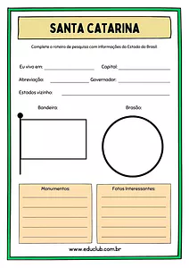 Atividade sobre Santa Catarina