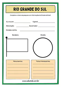 Atividade sobre o Rio Grande do Sul