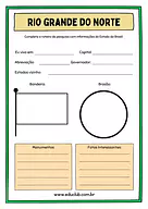 Atividade sobre o Rio Grande do Norte Atividade sobre o Rio Grande do Norte para 5º Ano, 4º Ano de Geografia, Recursos Educativos, Roteiro de pesquisa, Brasil -...