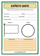 Atividade sobre o Espírito Santo Atividade sobre o Espírito Santo para 5º Ano, 4º Ano de Geografia, Recursos Educativos, Roteiro de pesquisa, Brasil - Mate...
