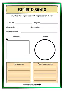 Atividade sobre o Espírito Santo