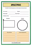 Atividade sobre Amazonas Atividade sobre Amazonas para 5º Ano, 4º Ano de Geografia, Recursos Educativos, Roteiro de pesquisa, Brasil - Material edu...