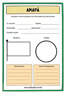 Atividade sobre Amapá Atividade sobre Amapá para 5º Ano, 4º Ano de Geografia, Recursos Educativos, Roteiro de pesquisa, Brasil - Material educac...