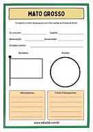 Atividade sobre Mato Grosso Atividade sobre Mato Grosso para 5º Ano, 4º Ano de Geografia, Recursos Educativos, Roteiro de pesquisa, Brasil - Material ...
