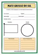 Atividade sobre Mato Grosso do Sul Atividade sobre Mato Grosso do Sul para 5º Ano, 4º Ano de Geografia, Recursos Educativos, Roteiro de pesquisa, Brasil - Ma...