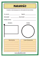 Atividade sobre o Maranhão Atividade sobre o Maranhão para 5º Ano, 4º Ano de Geografia, Recursos Educativos, Roteiro de pesquisa, Brasil - Material e...