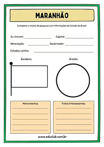 Atividade sobre o Maranhão