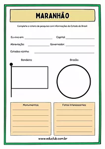 Atividade sobre o Maranhão