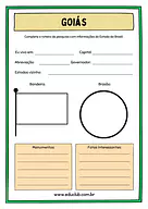 Atividade sobre Goiás Atividade sobre Goiás para 5º Ano, 4º Ano de Geografia, Recursos Educativos, Roteiro de pesquisa, Brasil - Material educac...
