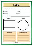 Atividade sobre o Ceará Atividade sobre o Ceará para 5º Ano, 4º Ano de Geografia, Recursos Educativos, Roteiro de pesquisa, Brasil - Material educ...