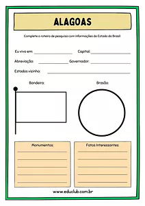 Atividade sobre Alagoas