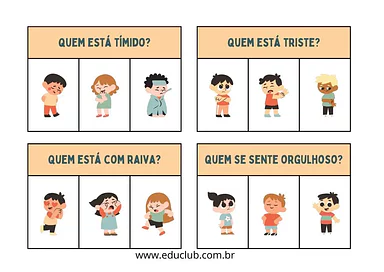 Atividade para descobrir as emoções Atividade para descobrir as emoções para 2º Ano, 1º Ano de Educação Emocional, Emoções - Material educacional