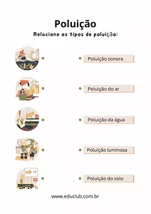 Atividade sobre tipos de poluição