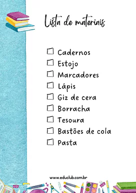 Atividade sobre lista de material escolar Atividade sobre lista de material escolar para 3º Ano, 2º Ano, 1º Ano de Recursos Educativos, Volta às Aulas - Material ed...