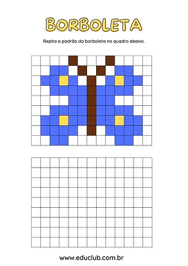 Desenho mosaico de borboleta para imprimir para 2º Ano, 1º Ano de Geometria, Mosaico - Material educacional