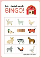 Bingo dos animais para imprimir