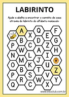 Alfabeto da abelha - jogo do labirinto Alfabeto da abelha - jogo do labirinto para 1º Ano, Pré-Escola de Língua Portuguesa, Alfabeto, Alfabetização - Material ed...