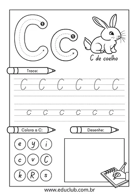 Atividade letra C 1 ano Atividade letra C 1 ano para 1º Ano de Língua Portuguesa, Alfabeto - Material educacional