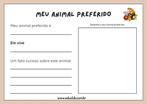 Atividade meu animal preferido