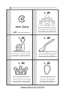 Mini livro de colorir da letra C