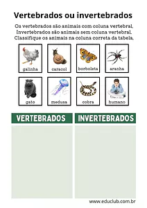 É vertebrado ou invertebrado?