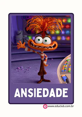 Ansiedade Divertidamente Ansiedade Divertidamente para Creche, 3º Ano, 2º Ano, 1º Ano, Pré-Escola de Educação Emocional, Emoções - Material educaci...