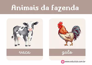 Animais que vivem na fazenda