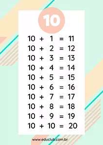 Tabuada de adição do 10