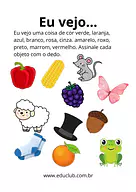 Atividade encontre o objeto Atividade encontre o objeto para Creche, Pré-Escola de Habilidades Perceptivas, Cores, Atenção e Concentração - Material e...