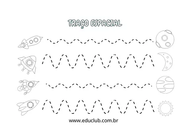 Tracejado para Educação Infantil para Creche, Pré-Escola de Pré-escrita - Material educacional