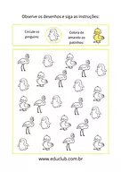 Atividade de observação visual Atividade de observação visual para Creche, Pré-Escola de Habilidades Perceptivas, Atenção e Concentração - Material educa...