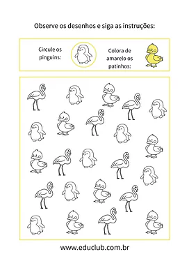 Atividade de observação visual Atividade de observação visual para Creche, Pré-Escola de Habilidades Perceptivas, Atenção e Concentração - Material educa...