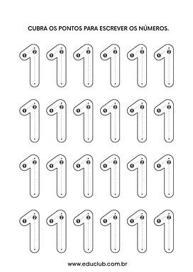 Números de 1 a 10 Números de 1 a 10 para Creche, Pré-Escola de Números, Matemática - Material educacional
