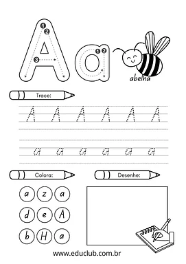 Atividade vogal A Atividade vogal A para 1º Ano de Língua Portuguesa, Vogais - Material educacional