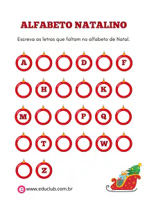 Atividade alfabeto natalino