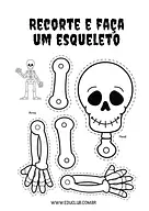 Atividade esqueleto humano para Educação Infantil para Creche, Pré-Escola de Datas Comemorativas, Ciências, Halloween, Cor...