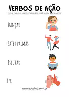 Relacione os verbos de ação para 5º Ano, 4º Ano, 3º Ano de Língua Portuguesa, Verbos - Material educacional