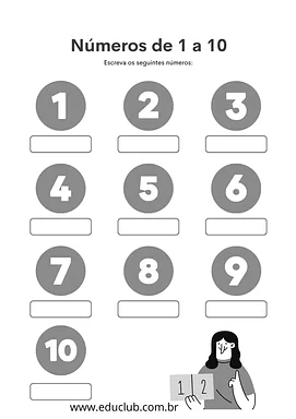 Números por extenso de 1 a 10 Números por extenso de 1 a 10 para 1º Ano de Números, Matemática - Material educacional