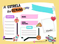 A estrela da semana A estrela da semana para 3º Ano, 2º Ano, 1º Ano de Recursos Educativos, Pôster - Material educacional