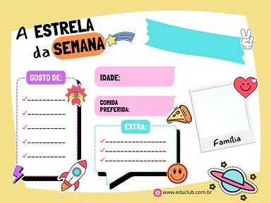A estrela da semana A estrela da semana para 3º Ano, 2º Ano, 1º Ano de Recursos Educativos, Pôster - Material educacional