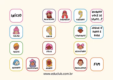 Jogo das emoções Jogo das emoções para 2º Ano, 1º Ano de Educação Emocional, Emoções - Material educacional