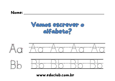 Alfabeto maiúsculo e minúsculo pontilhado Alfabeto maiúsculo e minúsculo pontilhado para 1º Ano de Língua Portuguesa, Alfabeto - Material educacional