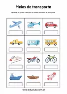 Nomes dos meios de transporte