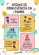 Regras de convivência da turma Regras de convivência da turma para 5º Ano, 4º Ano, 3º Ano, 2º Ano, 1º Ano de Recursos Educativos - Material educacional