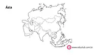 Mapa da Ásia para colorir para 5º Ano, 4º Ano, 3º Ano, 2º Ano de Geografia, Ásia - Material educacional