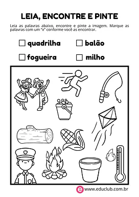 Atividade Festa Junina 1 ano para 1º Ano de Datas Comemorativas, Festa Junina, Língua Portuguesa, Vocabulário - Material e...